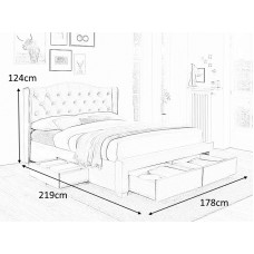 Gulta ar veļaskasti ASPEN II 160 Velvet